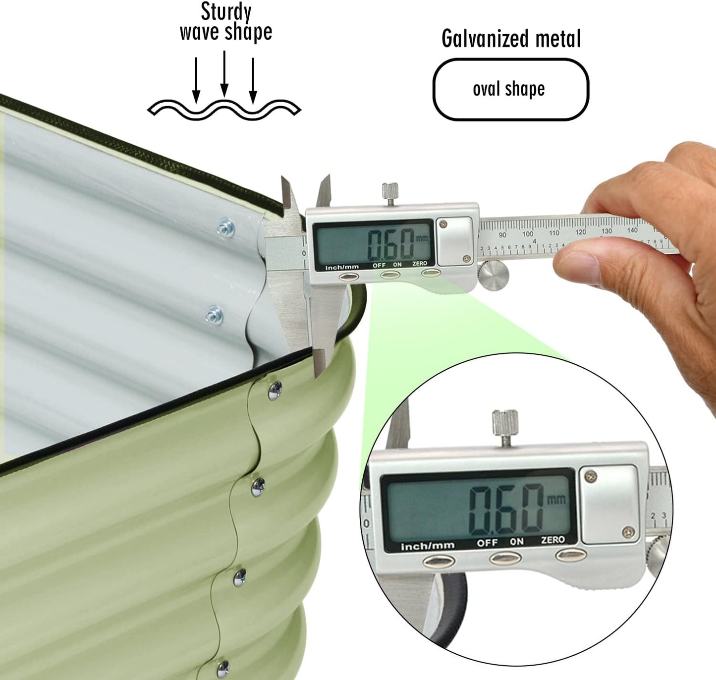 BPS 9-in-1 Metal Raised Garden Bed, 6x3 FT Galvanized Planter, Extra Tall 17" Design for Vegetables and Flowers