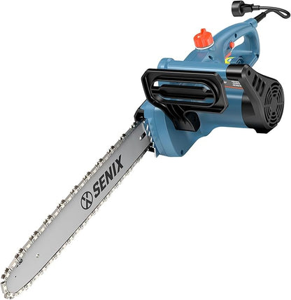SENIX Electric Chainsaw, 14" Corded Chainsaw,10 Amp Chain Saw for Wood Cutting, Tree Trimming, Garden Tool for Pruning, Branch Cutting, Yard, Fathers Day Gift for Men,Gardener, CSE10-L