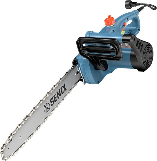 SENIX Electric Chainsaw, 14" Corded Chainsaw,10 Amp Chain Saw for Wood Cutting, Tree Trimming, Garden Tool for Pruning, Branch Cutting, Yard, Fathers Day Gift for Men,Gardener, CSE10-L