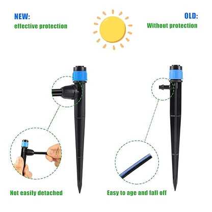 Drip Irrigation Emitters with Adjustable 360 Degree Water Flow Drippers for 1/4 inch Tubing,25pcs Drippers Sprayer 25pcs Drip Irrigation Emitters Perfect (25pcs-Colorful*13 Sprayer*12 Drip)