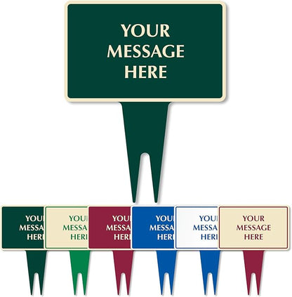 SmartSign Custom Yard Stake Sign - Add Your Message, 12"x15", 120 mil Aluminum Composite with Overcoat for Outside, Rectangular Shape with Integrated Ground Stakes, Reflective Option, USA-Made