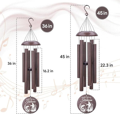 Personalized Wind Chimes, 36inch Sympathy Wind Chime, in Loving Memory for Loss of Loved Grandpa/Dad/Friends Loves Fishing, Metal Large Memorial Condolences Gifts