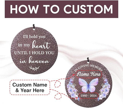 Sympathy Wind Chimes, Personalized Butterflies Wind Chimes for Loss of Loved Dad/Mom, Memorial Sympathy Gifts for Funeral, in Loving Memory of Husband/Wife