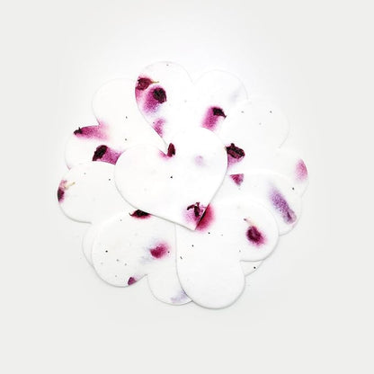 Heart Seed Paper – 50pcs Large Magenta Plantable Wildflower, Writable & Plantable Gift for Moms, Plant Lover, & Teachers, Ideal for Weddings, Baby Shower, Memorial, & Celebrations