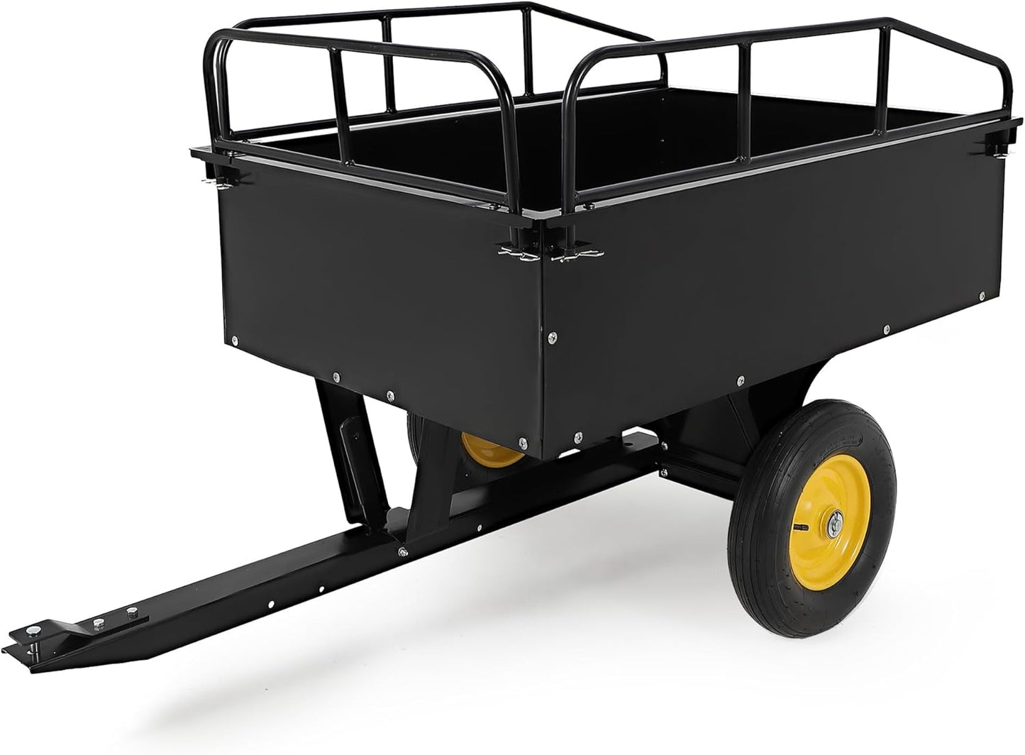 Garvee Garden Utility Trailer, 17 Cu. Ft & 750 LBS Capacity, ATV UTV Hauling Trailer, Tow Behind Steel Dump Cart, Hand Pull or Foot Pedal, Heavy Duty Yard Trailers for Lawn Mower Tractor