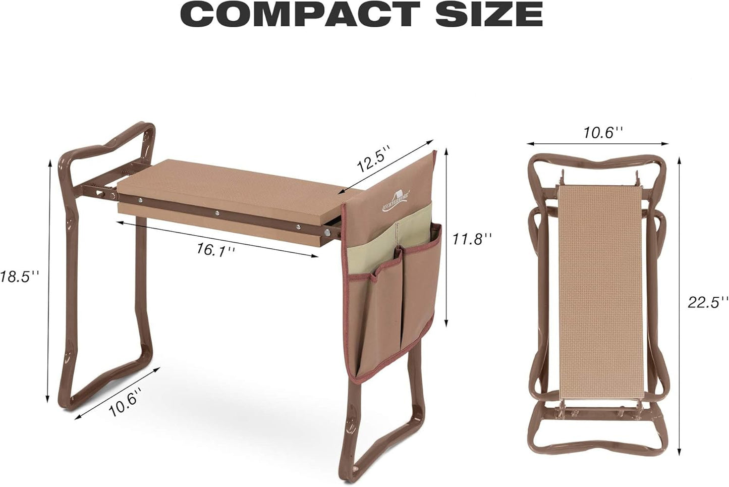 Garden Kneeler and Seat, Garden Folding Bench with Tool Pocket, Garden Gloves and Soft EVA Kneeling Pad