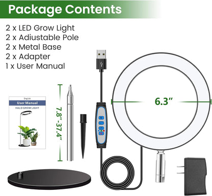 Grow Lights for Indoor Plants Full Spectrum, 80 LEDs Plant Light for Indoor Plants, Height Adjustable 6.3in Desktop Growing Lamp with Auto Timer 6/12/16Hrs, 3 Optional Spectrums,5 Brightness