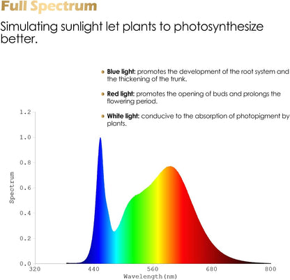GLOWRIUM Grow Lights for Indoor Plants, Full Spectrum Plant Lights with Clip, Height Adjustable&3 Spectrum Mode, 3/9/12h Automatic Timer, 10 Dimmable Brightness, Mini Halo Grow Lights for Small Plant
