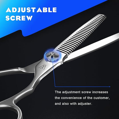 Sirabe Professional Hair Thinning Shears, 6.5" Extremely Sharp Blades for Thinning Hair with Gift Case, Barber Hair Cutting Texturizing Teeth Scissors for Salon Home Hairdressing, Men and Women