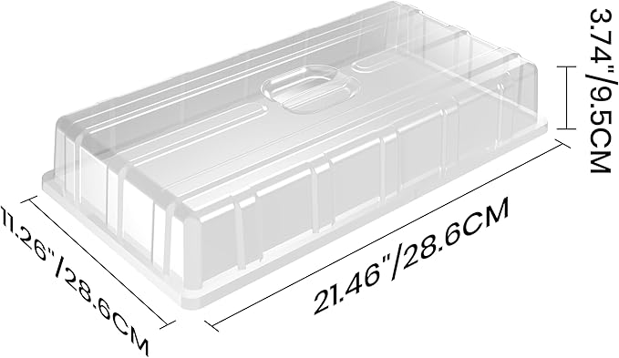 MIXC 10 Pack Humidity Dome 3.6" Extra Strength, Clear Seed Starter Dome 1020 Tray Covers Humidifying and Insulating for Greenhouse Germination and Garden Growing