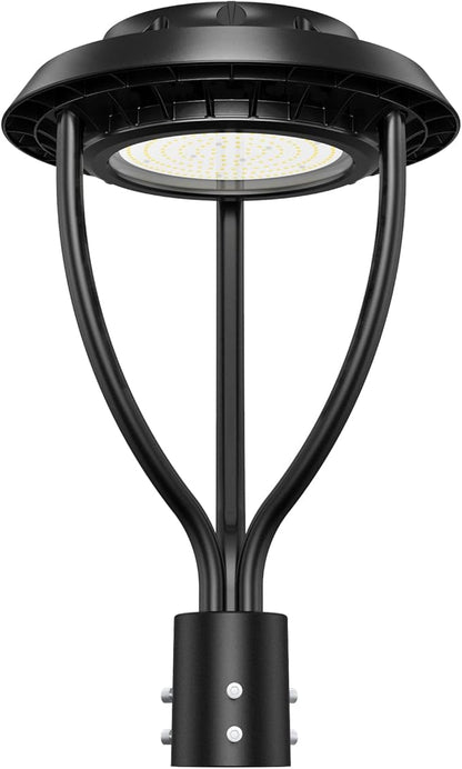 80W LED Post Top Light with Photocell, 80W 64W 48W Adjustable 11200Lm 5000K Outdoor Pole Lights, IP65 Waterproof Post Light Fixtures for Garden Yard Pathway Lighting ETL DLC Listed AC100-277V