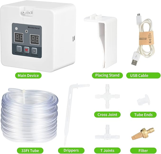 Automatic Irrigation System, DIY Automatic Drip Irrigation Kit Self Watering System with Timer, USB Power Operation & 30-Day Programming Vacation Plant Watering Devices for Indoor Potted Plants