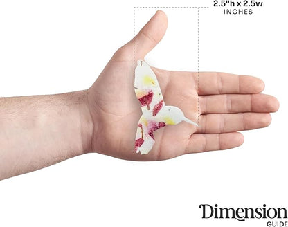 Wildflower Seed Paper - Set of 24 Hummingbird-Shaped for Funeral Favors, Memorial Gifts, & Sympathy Gifts for Loss of Father and Mother (Pink & Yellow)