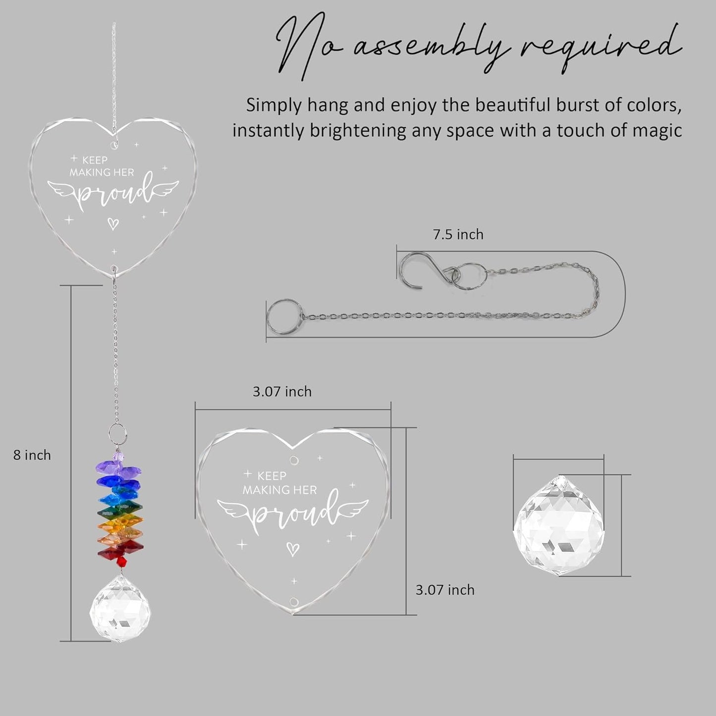 Memorial Suncatcher - Sympathy Gift for Loss of Mother - Crystal Rainbow Maker - Bereavement Keepsake - Hanging Crystal Decor - Loss of Mom - Daily Remembrance