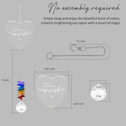 Memorial Suncatcher - Sympathy Gift for Loss of Mother - Crystal Rainbow Maker - Bereavement Keepsake - Hanging Crystal Decor - Loss of Mom - Daily Remembrance