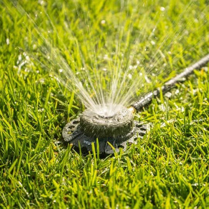 Vego Turret Pattern Sprinkler, 9-Pattern, Heavy-Duty Metal Base, Up to 1115 sq. ft Coverage