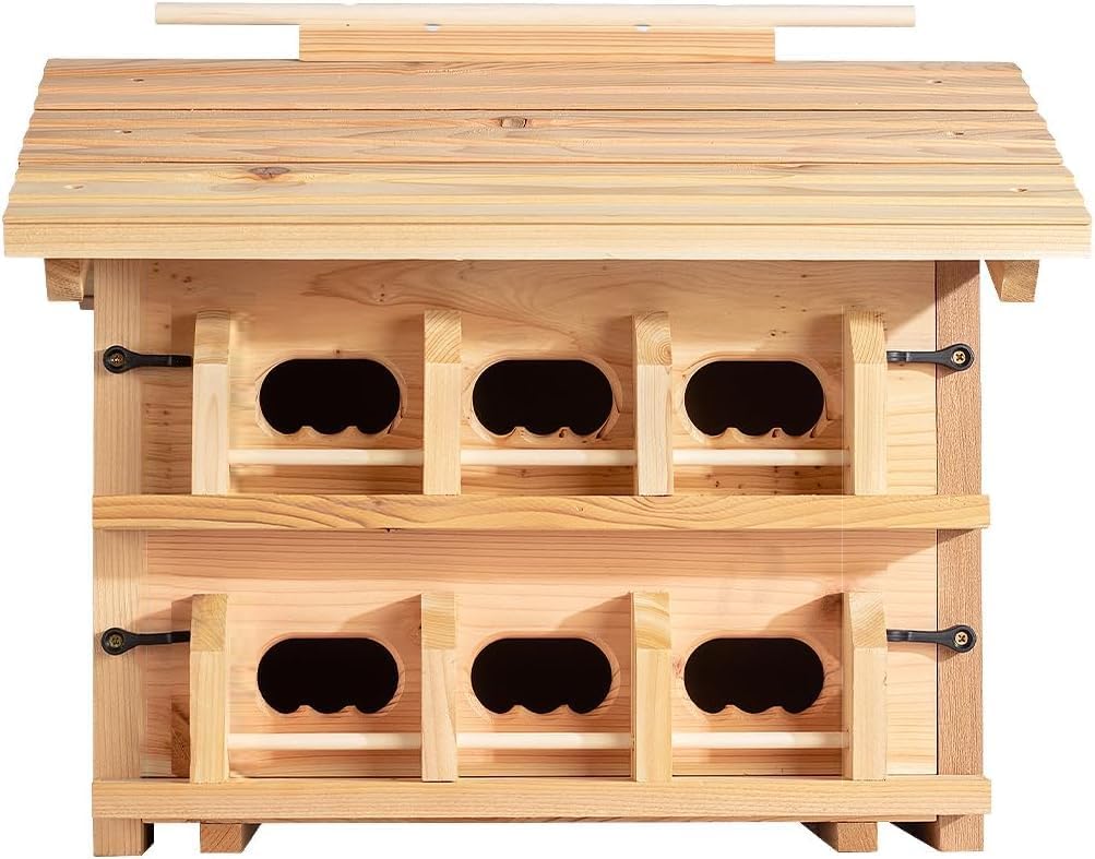 Martin House Birdhouse for Outside, Starling Resistant Opening, with 12 Hole Rooms for Outdoor,Solid Western Red Cedar Wood Construction, Post Mountable, Bird House for Outside