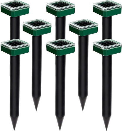 8 Pack Mole Repellent Solar Powered, Upgrade 2025 Waterproof Ultrasonic Gopher Vole Repellent Outdoor, Rat, Squirrel, Skunk, Repellent for Lawn Garden & Yard