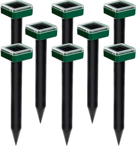 8 Pack Mole Repellent Solar Powered, Upgrade 2025 Waterproof Ultrasonic Gopher Vole Repellent Outdoor, Rat, Squirrel, Skunk, Repellent for Lawn Garden & Yard