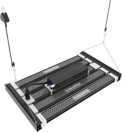 A ANLEOLIFE Stretchable LED Grow Lights with LM301H EVO Diodes 300W Full Spectrum Dimmable 3x4ft Coverage Bar Style Growing Lamp for Indoor/Tent Plants