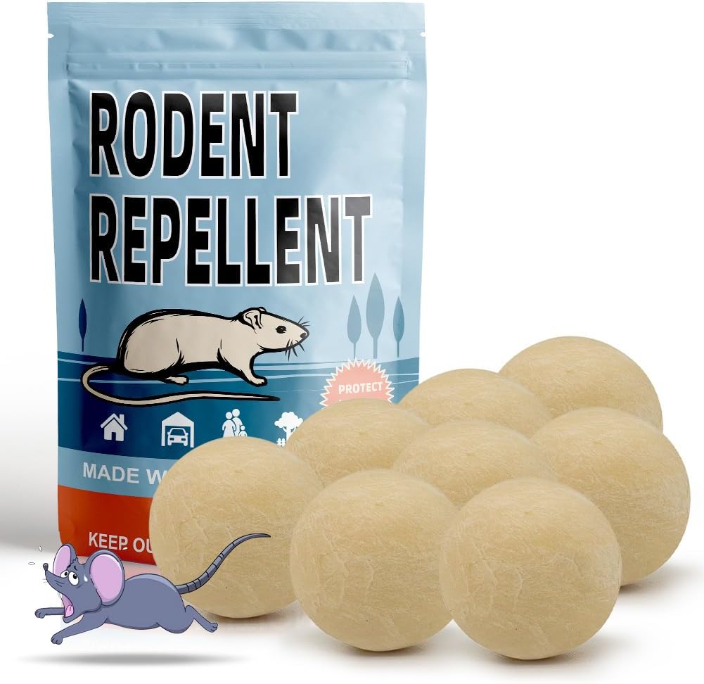 Rodent Repellent, Mice Repellent Indoor, Mouse Repellent Balls for House, Rat Repellent, Peppermint to Repel Mice and Rats, Mouse Deterrent, Mint Mouse Repellent Outdoor, Keep Mouse Away-8Pcs