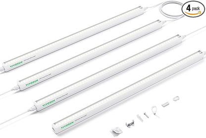 VIVOSUN 2ft Grow Lights for Indoor Plants Full Spectrum, LED Plant Lights 60W(4 X 15W), T5 Grow Light Strip for Seed Starting, Greenhouse, Hydroponics, SGS Compatible, Linkable, 5000K, 4-Pack