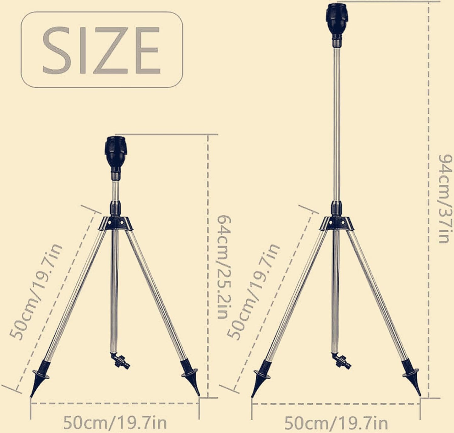 2023 New Rotating Tripod Sprinkler W/Tripod Rotation Water Spray, 360 Degree Automatic Rotating Sprinkler, Telescoping Tripod Automatic Rotating Sprinkler for Large Area Yard Garden Lawn (A Set)