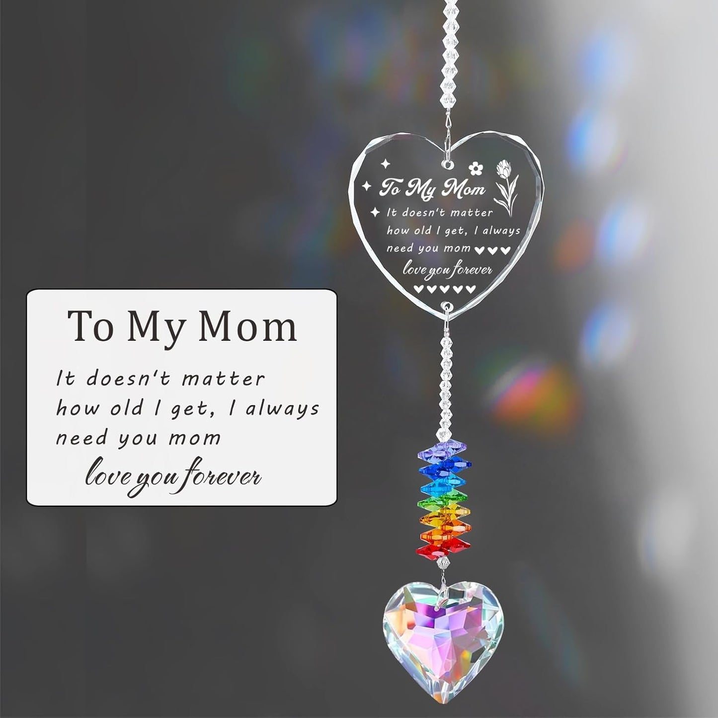Sympathy Gifts for Loss of mom Crystal suncatcher Memorial Gift for Loss of Mother Condolence Bereavement Remembrance Gifts in Memory Sympathy for Loss of Loved one (Mom Memorial)