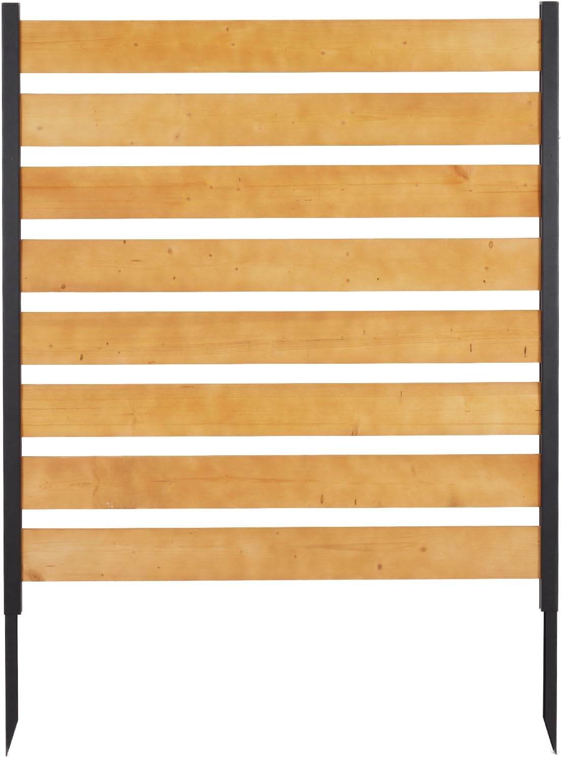 Privacy Fence Panels for Outside No Dig Fence Screen Garden Fence Wooden Air Conditioner Fence Panels for Outdoor Yard Trash Cans, AC, Compost Bin(48" W x 48" H-Horizontal-1 Panels Wood+Metal)