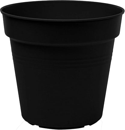 Mintra Home Garden Pots 4pk - Flowers, Herbs, Plants, Indoor, Outdoor, Colorful, Wholesale, Bulk (Black, 15cm Diameter (5.9in))