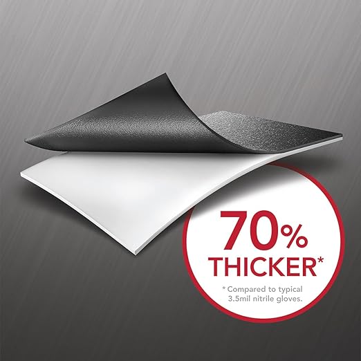 Venom Steel Industrial Nitrile Gloves, Chemical Resistant Disposable Black Gloves, Latex-Free, Powder-Free, Textured Grip, Heavy Duty Two-Layer Protection, 6 mil, Large, 100 Count