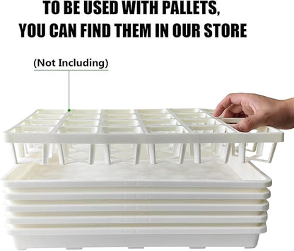 5 Pack Nursery Pot Tray, Carrying and Holding Plant Tray for Pot 24 Cell Carrying Holder Drainage Watering Plant Tray (White)