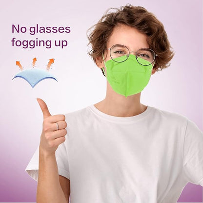 Miuphro KN95 Face Mask 50 Pack, Disposable Respirator Masks, 5 Layer Design Safety Mask for Protection, Ideal for Men and Women (Green)