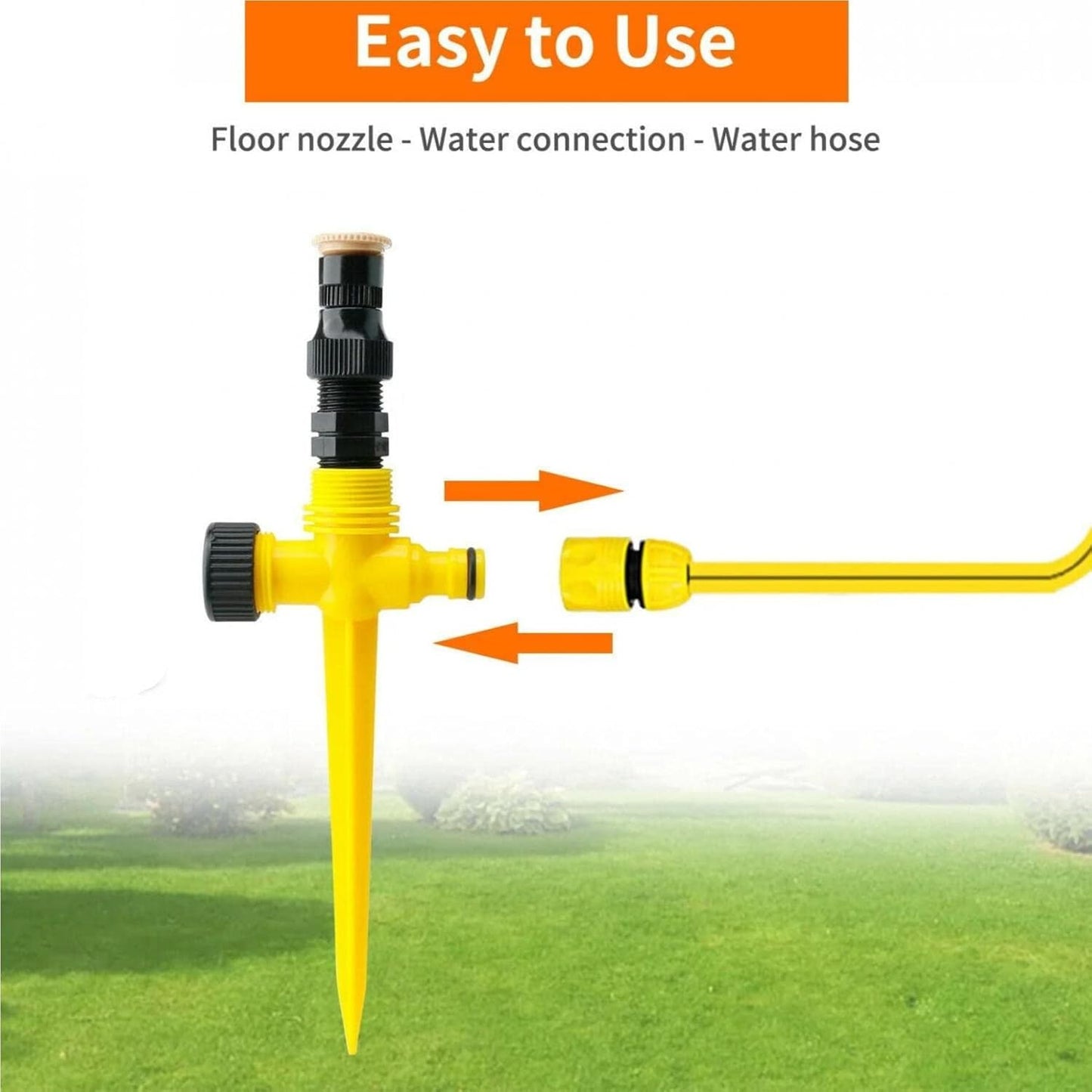 360° Rotation Auto Irrigation System Garden Lawn Sprinkler Patio, Garden Sprinkler Lawn, 90°/180°/360°, Adjustable at Will for Outdoor Grass Yard (5 PCS)