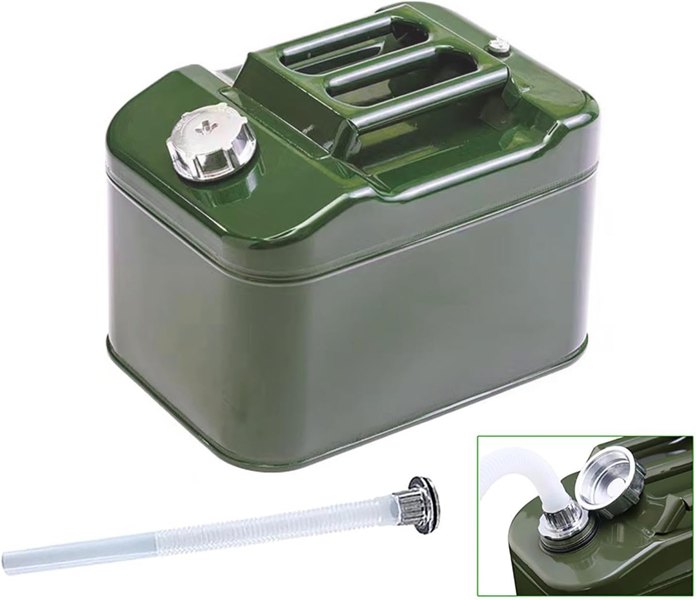 2.5 Gallon Metal Watering Can, with Flexible Spout and Pressure Release Valve, Square Design Safe and Stable, Watering Can for Garden, Water Container Camping (10L）