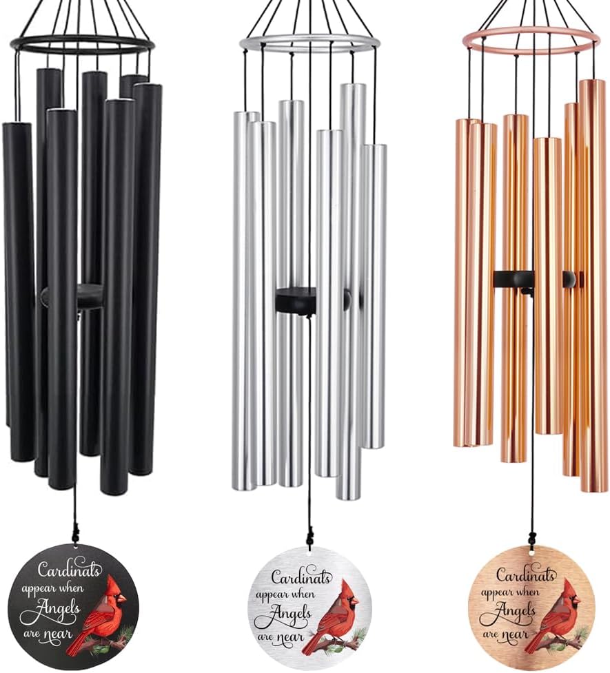 Personalized 36" Memorial Wind Chimes for Outside, Sympathy and Bereavement Gift for Loss of Loved One, A Thoughtful Remembrance of Mother, Father or Husband for Garden and Patio