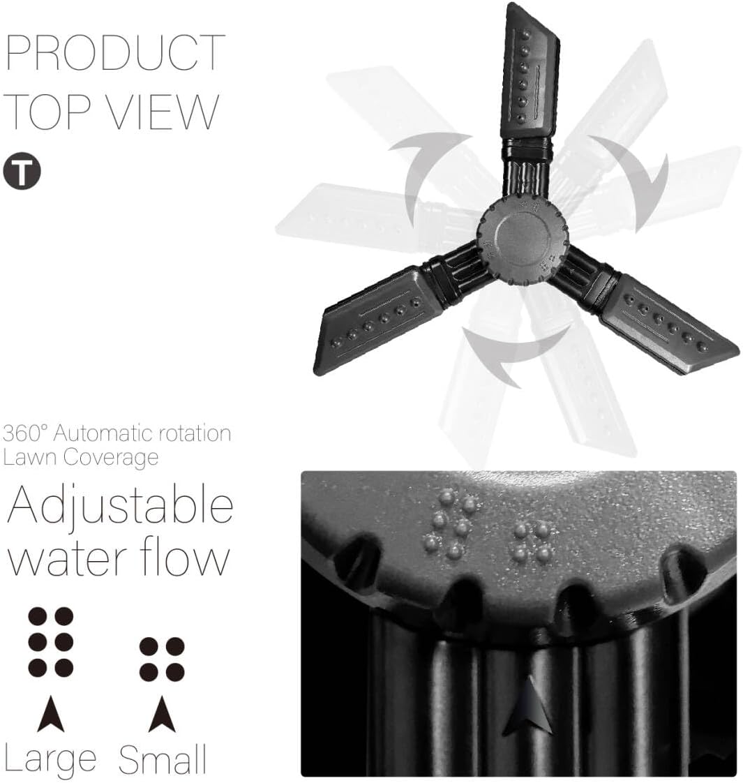 Sprinkler for Yard, Automatic Water Sprayer Irrigation for Garden, 360 Degree Rotating Lawn Sprinkler Coverage, Adjustable Angle Water Sprinklers for Yard Lawn Greenhouse Vegatable Watering