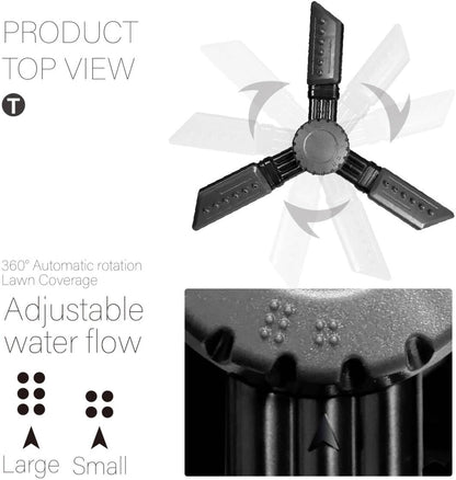 Sprinkler for Yard, Automatic Water Sprayer Irrigation for Garden, 360 Degree Rotating Lawn Sprinkler Coverage, Adjustable Angle Water Sprinklers for Yard Lawn Greenhouse Vegatable Watering