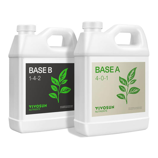 VIVOSUN Liquid Nutrients Base A & B Bundle, Grow Big Hydroponic Fertilizer, Supports Vegetative and Flowering Stages for Outdoor, Indoor Plants, Best Plant Food, Set of Quarts
