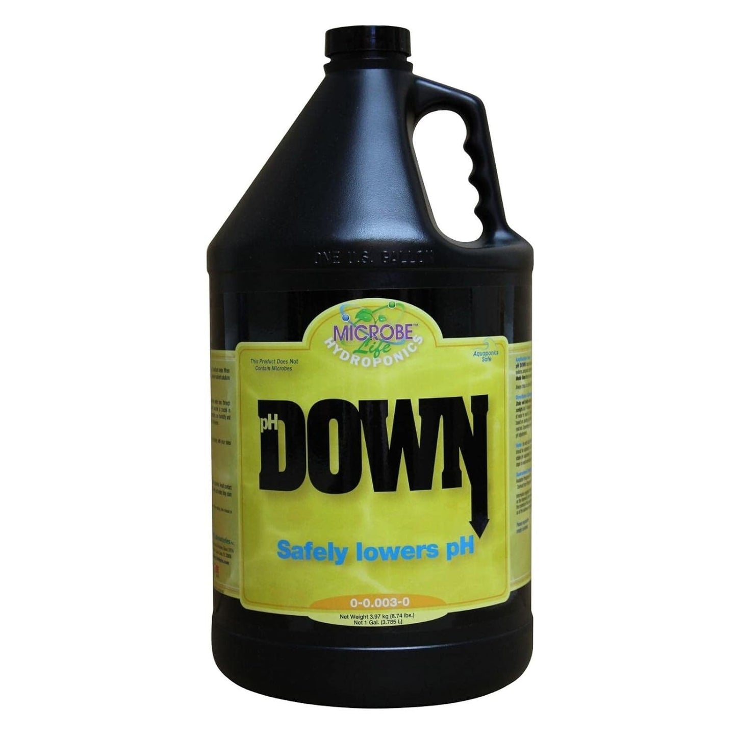 Microbe Life Hydroponics pH Down pH Control Liquid, Premium Buffering for pH Stability, Decreases pH Levels, Use With Any Feeding Systems Including Hydroponics or Soil, 1 Gallon