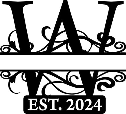 Custom Metal Signs | Last Name Sign | Split Letter Monogram Wall Decor | Custom Outdoor Signs | Personalized Wedding Gift | Housewarming Couples Gift | Outdoor Metal Sign | Metal Art