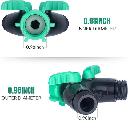 2 Pack Garden Hose Splitter 2 Ways Water Hose Splitter Heavy Duty Plastic 3/4" Hose Y Splitter Outdoor Faucet Splitter with Leak Proof Tape and 4 Extra Rubber Gaskets
