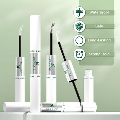 Lash Bond and Seal Waterproof KEYYOU 10ML Bond and Seal for DIY Lash Extension Individual Cluster Lash Glue Strong Gentle Long-Lasting Latex-Free Without Clumpy Suitable for Sensitive Eyes (Black)