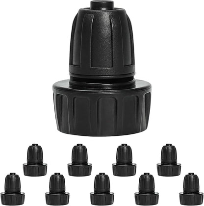 Bonviee 10 Pack 3/4” Female Hose Thread to 1/2” Drip Irrigation Tubing Adapter, Leak-Proof Garden Faucet Connector with Lock Nut & Gasket, No Clamp Needed, for DIY Drip Systems, Hose Bibb, Spigot