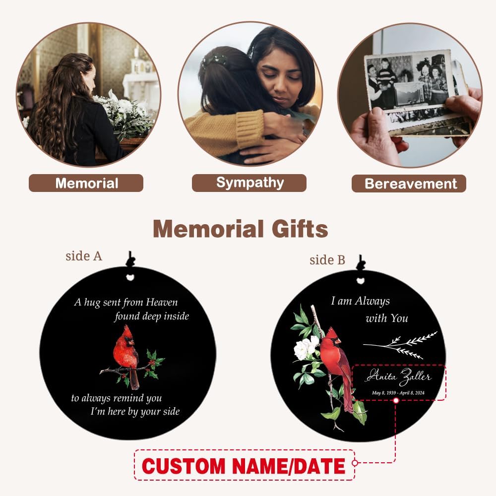 Personalized 36" Memorial Wind Chimes for Outside, Sympathy and Bereavement Gift for Loss of Loved One, A Thoughtful Remembrance of Mother, Father or Husband for Garden and Patio