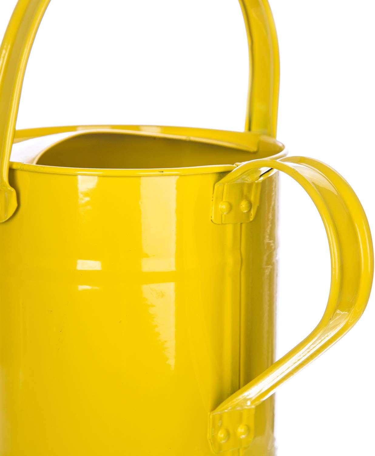 Topadorn Watering Can for Indoor Plants, Outdoor Garden Metal Watering Pot with Handle and Rosehead Modern Style, 11.4”W x 4.72”D x 8.66”H, 55 Oz.,Yellow