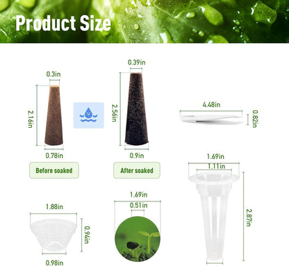 125 pcs Hydroponic Seed Pod Kit – Compatible with AeroGarden, iDOO Indoor Hydroponic Growing Systems. Includes: 50 Sponges, 50 Labels, 12 Baskets, 12 Clear Propagation Domes, +1 Plastic Tweezers
