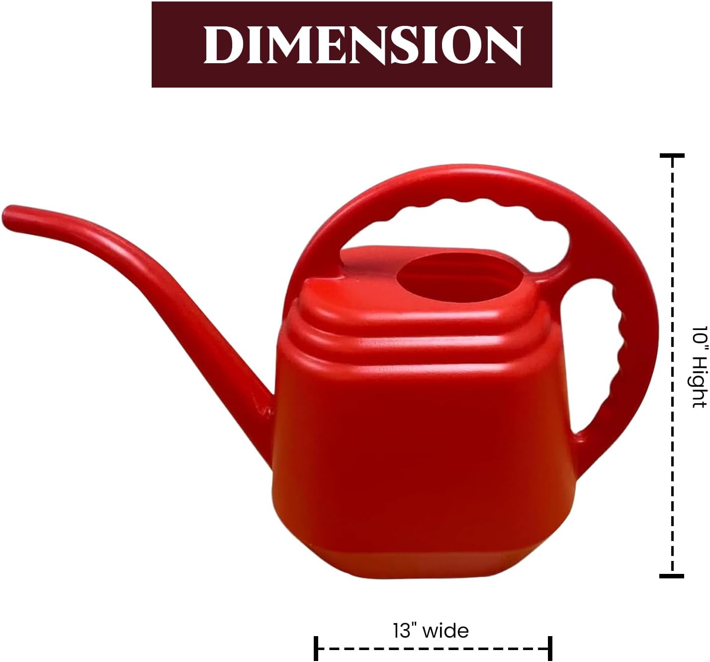 KP KOOL PRODUCTS 2 Liter Red Watering Can – Drable Plastic Indoor & Outdoor Plant Waterer – Lightweight Garden Tool with Easy Pour Spout – Perfect for Flowers, Herbs, Lawns & Houseplants – 1 Pack