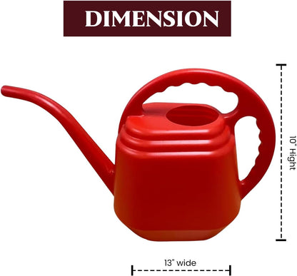 KP KOOL PRODUCTS 2 Liter Red Watering Can – Drable Plastic Indoor & Outdoor Plant Waterer – Lightweight Garden Tool with Easy Pour Spout – Perfect for Flowers, Herbs, Lawns & Houseplants – 1 Pack