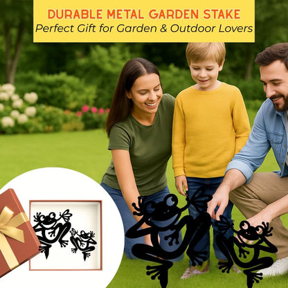 Personalized Frogs Garden Stakes, Custom Frog Metal Gardening Markers, Decorative Outdoor Yard Sign, Art Decor Gifts for Animal Lovers, Grandmother, Grandfather, Mom, Dad